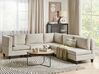 Modul Ecksofa 5-Sitzer UNSTAD Stoff Hellbeige rechtsseitig