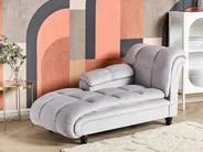 Rechtsseitige Chaiselongue LORMONT Samtstoff Hellgrau_881608