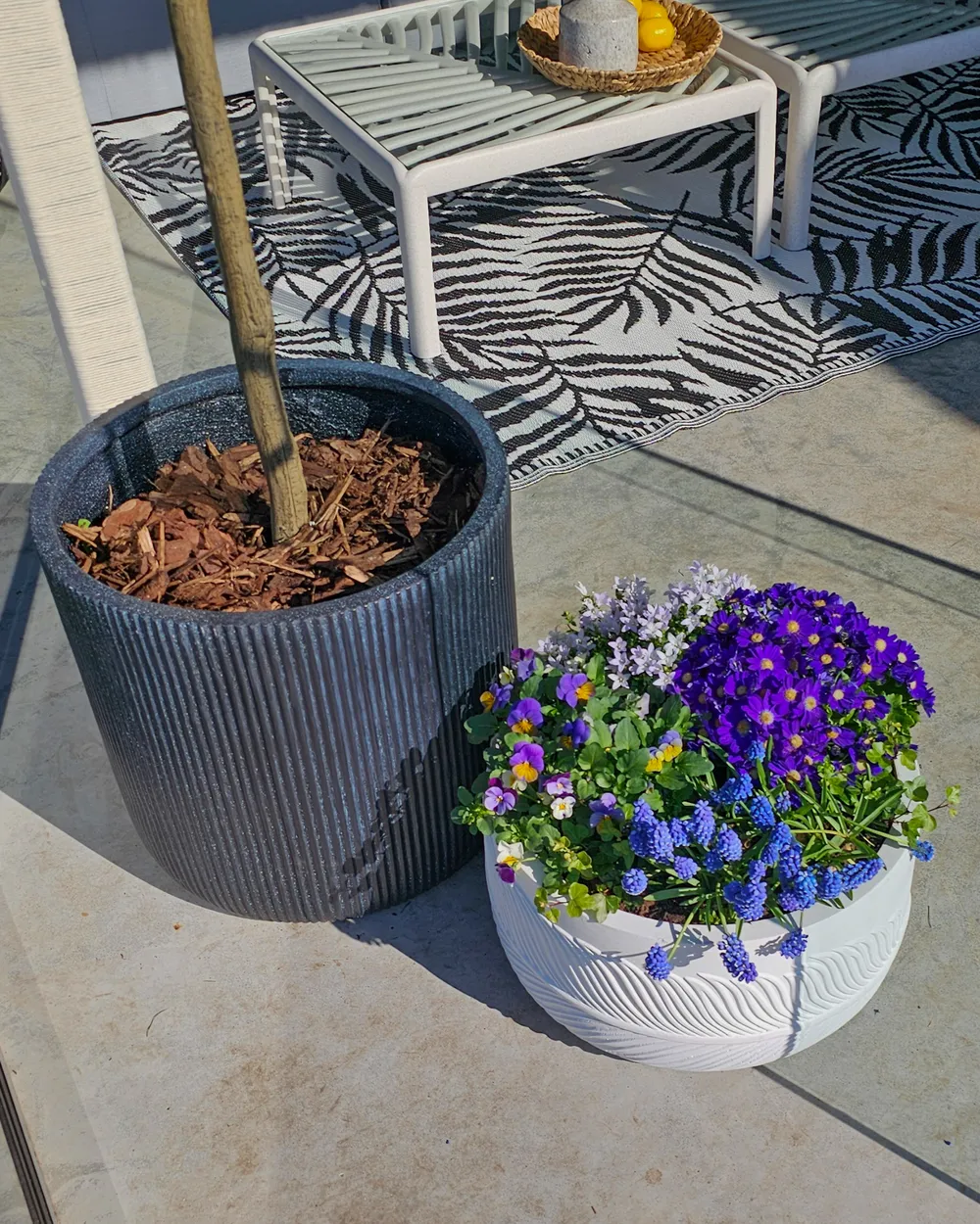 Blumenkübel FTERO 43 cm Cremeweiß_982476
