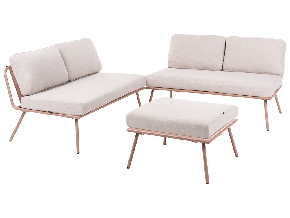 Garten Ecksofa mit Tisch 4-Sitzer CACCAMO Beige