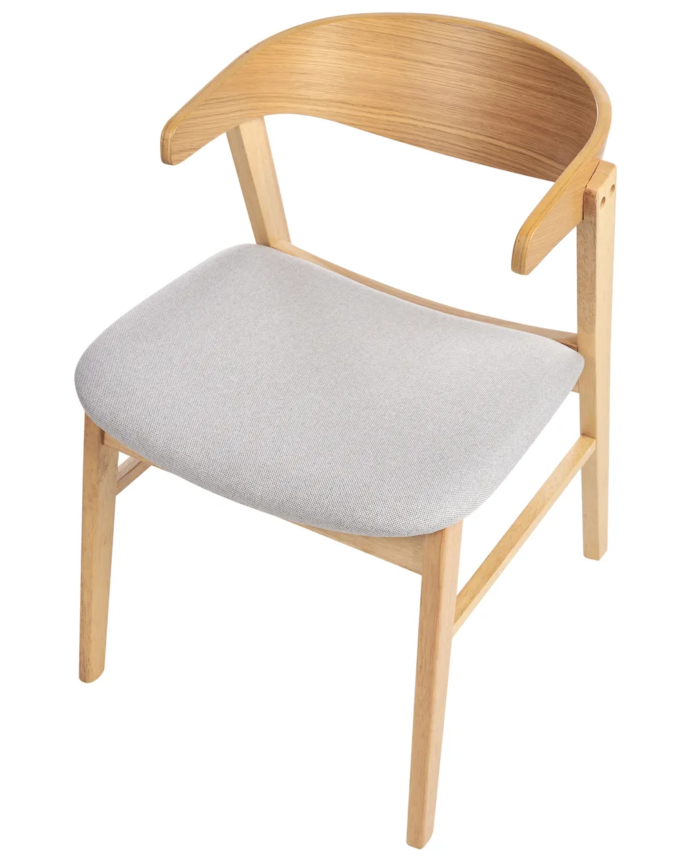 Set of 2 Dining Chairs LILLY Wood Light Brown/ Grey_949320