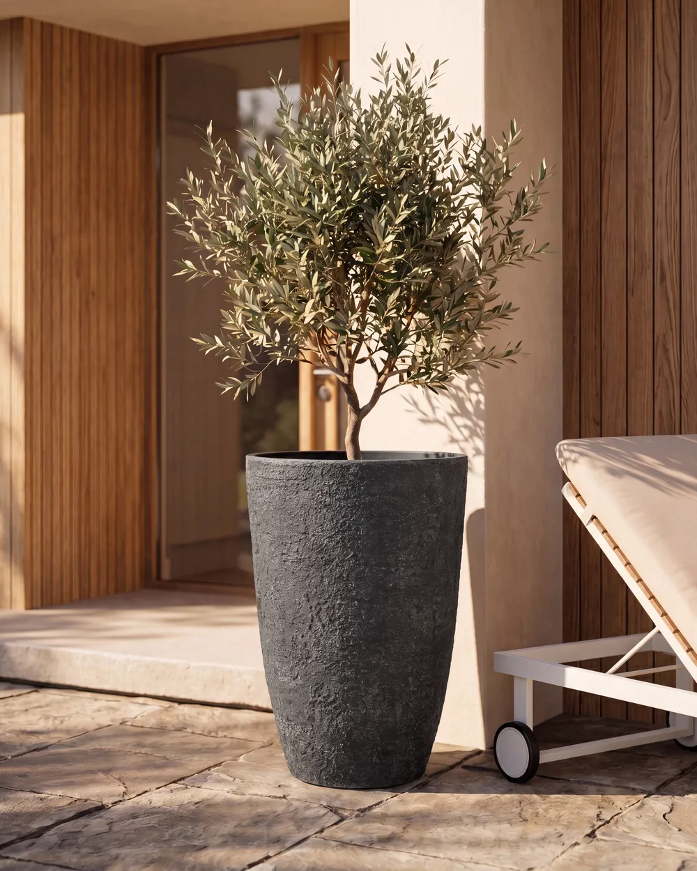 Blumenkübel CAMIA 43 cm Schwarz