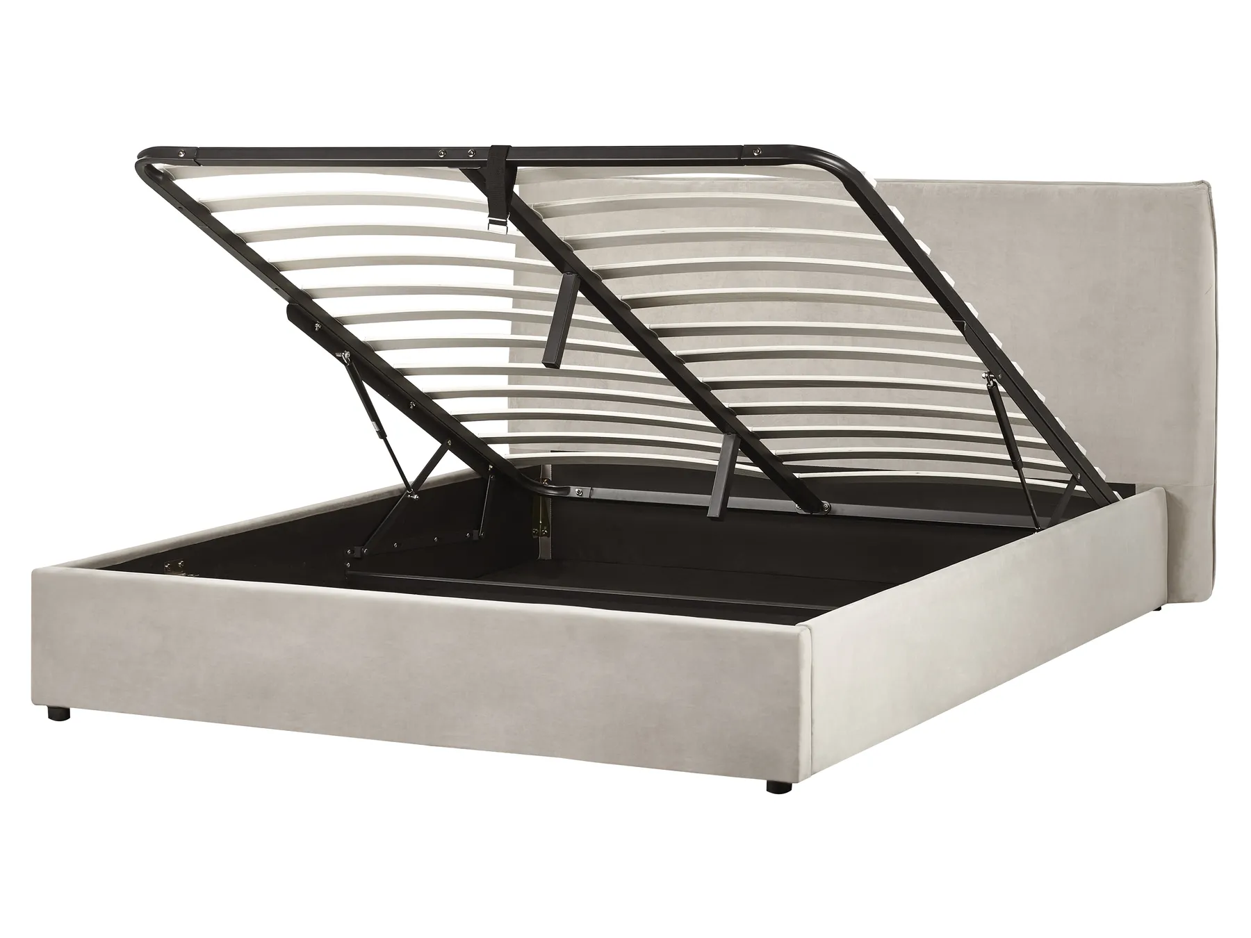 Ottoman Bed LAVAUR Velvet Taupe 160 x 200 cm (EU King Size)_985964