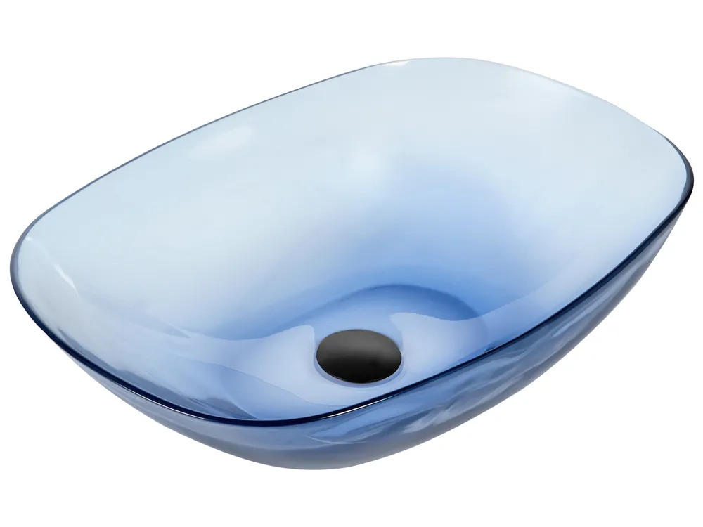Aufsatzwaschbecken MOENGO 54 x 36 cm Mineralwerkstoff Blau