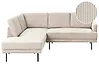Ecksofa BREDA Cord Beige rechtsseitig