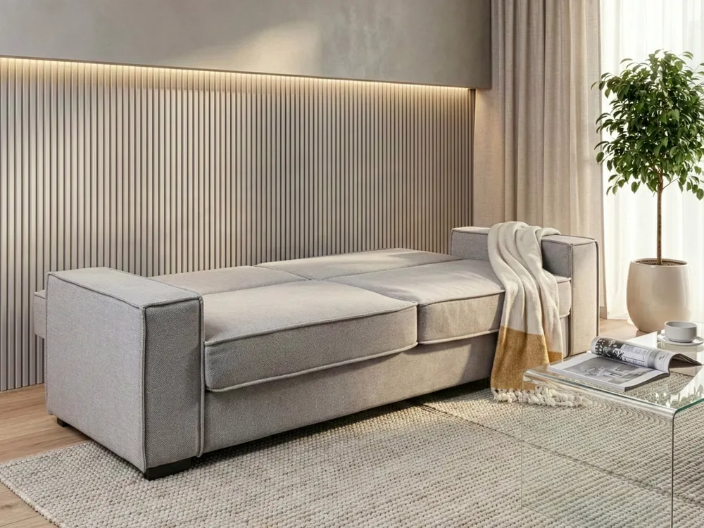 Schlafsofa 3-Sitzer AROLE Stoff Grau_1056632