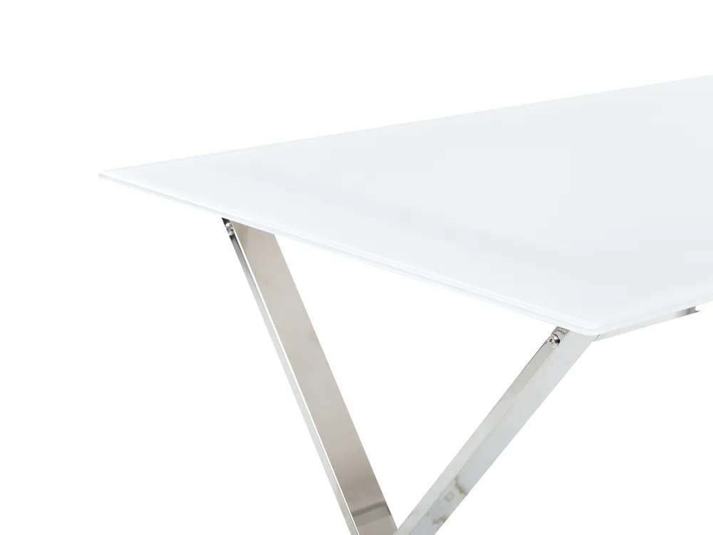 Dining Table ATTICA White 120 cm 70 cm Tempered Glass_850496