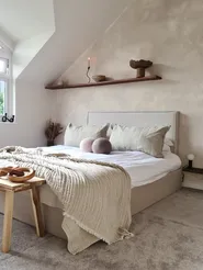 Bett mit Stauraum ohne Kopfteil DINAN Stoff Hellbraun 180 x 200 cm_824269