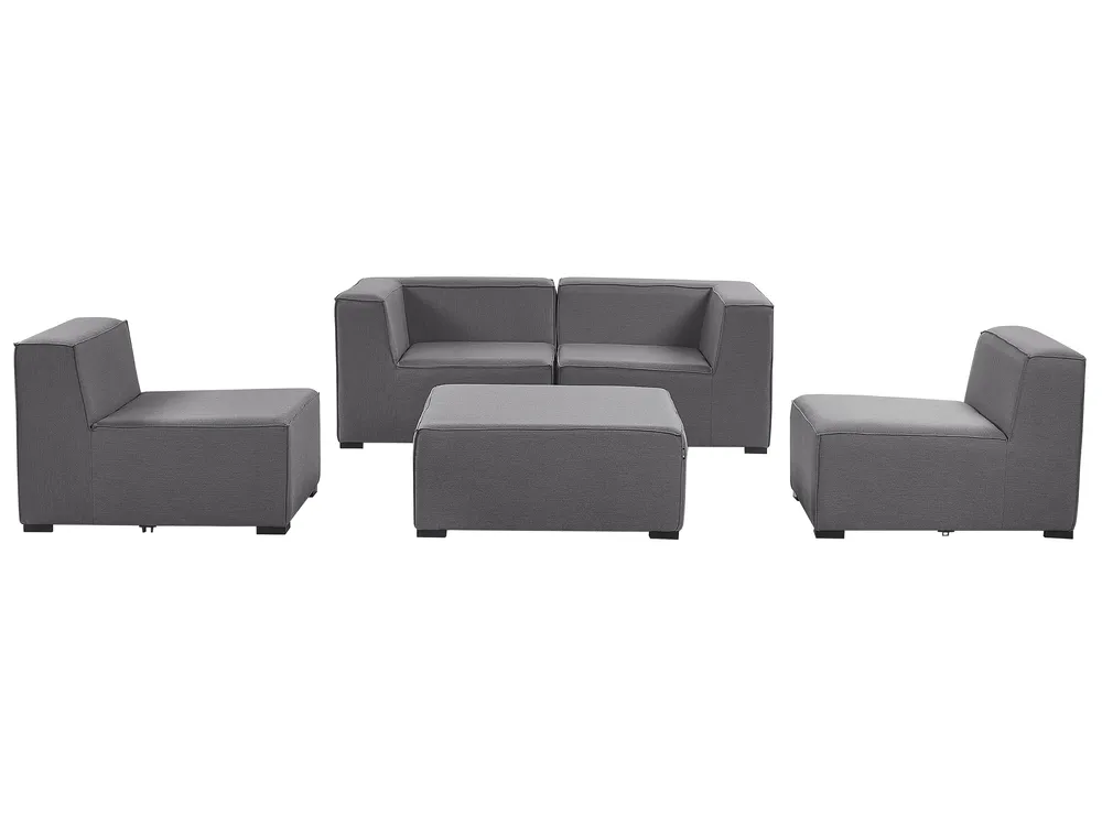 Gartensofa mit Ottomane 4-Sitzer AREZZO modular Grau_848134