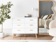 Kommode mit 6 Schubladen NEWARK Weiß_942882