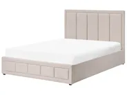 Bett mit Stauraum QUIBERON Stoff Beige 140 x 200 cm_1023288