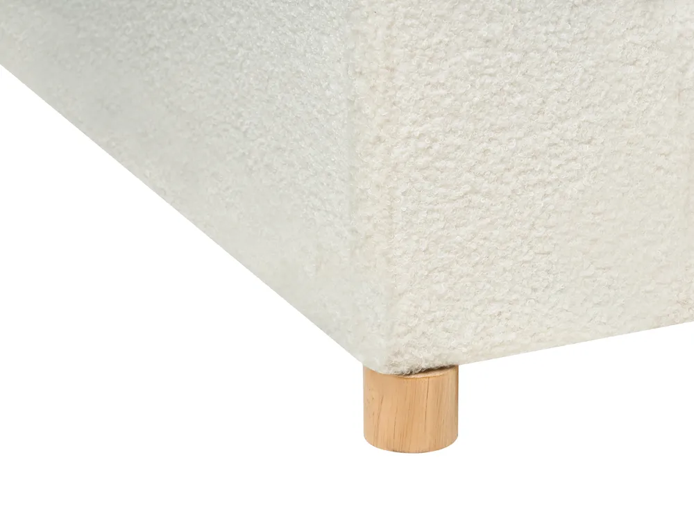 Bett mit Schubladen SOUTRIN Bouclé Cremeweiß 180 x 200 cm_993513