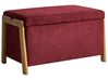 Banc de rangement rembourré EDLAND Tissu Rouge Bordeaux