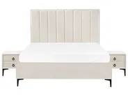 Bedroom Set SEZANNE Boucle Off-White 160 x 200 cm (EU King Size)_939785
