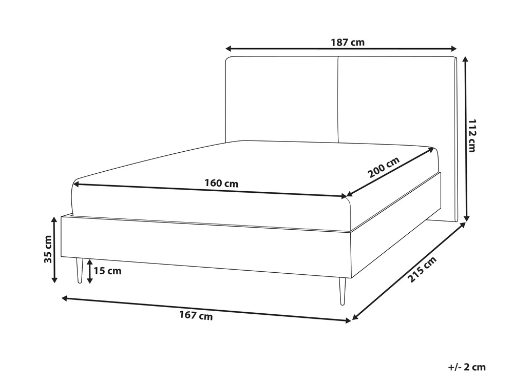 Bett mit Lattenrost Stoff IZERNORE 160 x 200 cm Dunkelgrau_863268