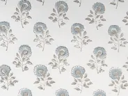 Dekokissen 2er Set CORNUS 45 x 45 cm Baumwolle Blau Blumenmuster_839375