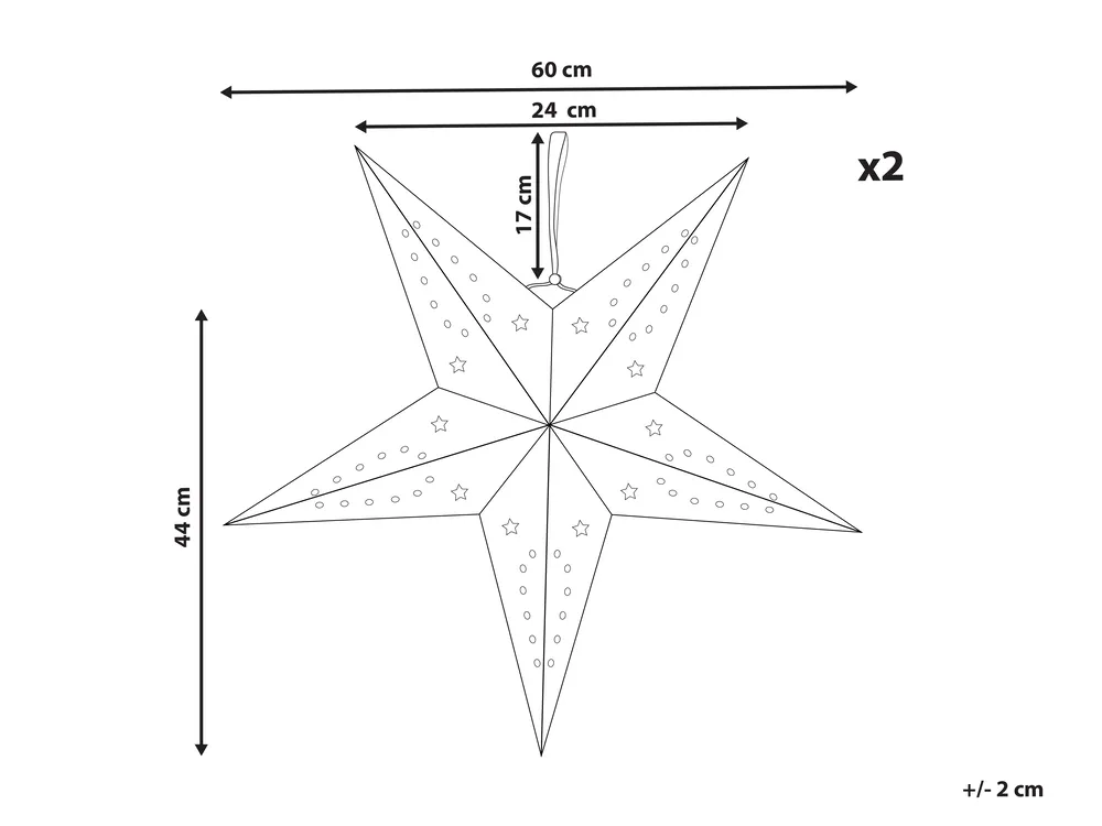 Wanddekoration 2er Set LED MOTTI 60 cm Stern Rot_835571
