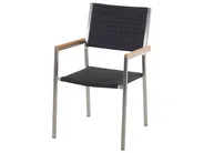Gartenmöbel Set 6-Sitzer GROSSETO Dreifachplatte Basalt geflammt Schwarz_465341