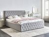 Bett mit Stauraum AMIENS Stoff Hellgrau 180 x 200 cm