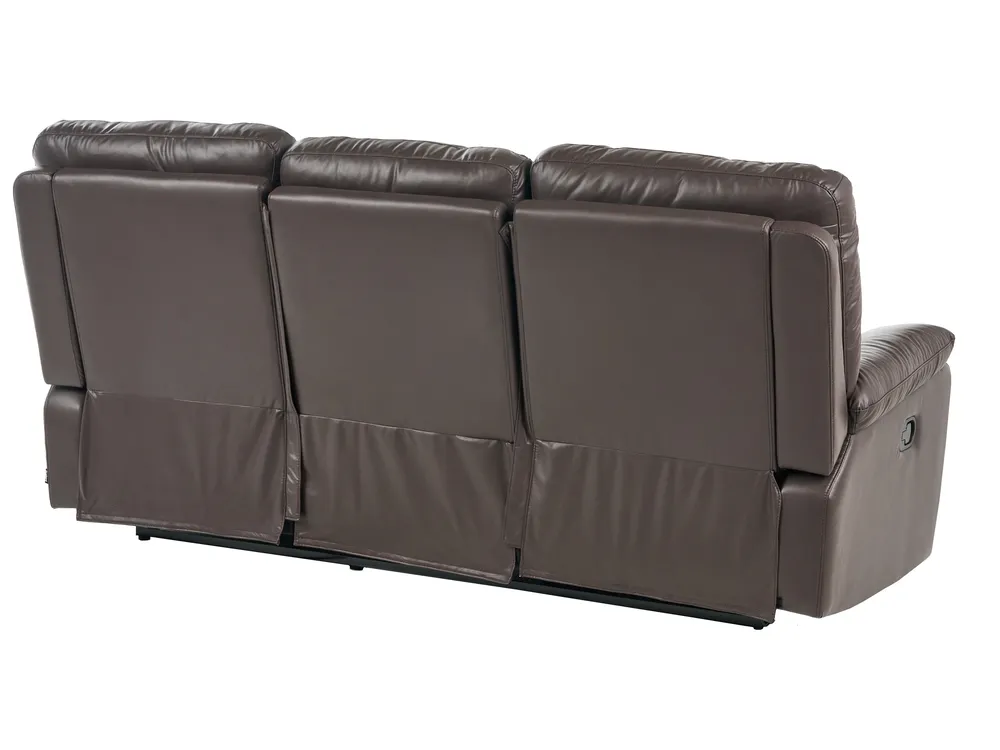 Sofa Set manuell verstellbar 6-Sitzer BERGEN Kunstleder Braun_681657