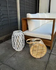 Lantern MAURITIUS 40 cm Willow Wood White_975159