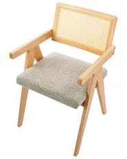 Esszimmerstuhl 2er Set AVA Holz Hellbraun / Taupe_1024322