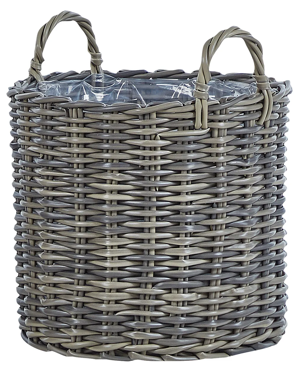 Blumenkorb 3er Set NIKITI 29/35/40 cm Polyrattan Taupe_826534