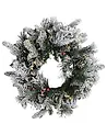 Schneebedeckter Weihnachtskranz LED WHITEHORN 55 cm Weiß