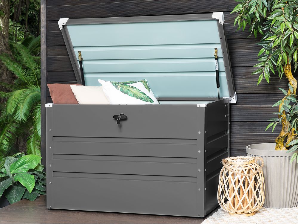Aufbewahrungsbox CEBROSA 100 cm 62 cm Metall Grau