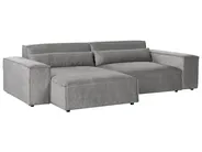 Modular Corner Sofa 3 Seater HELLNAR with Ottoman Fabric Grey Right Hand_911879