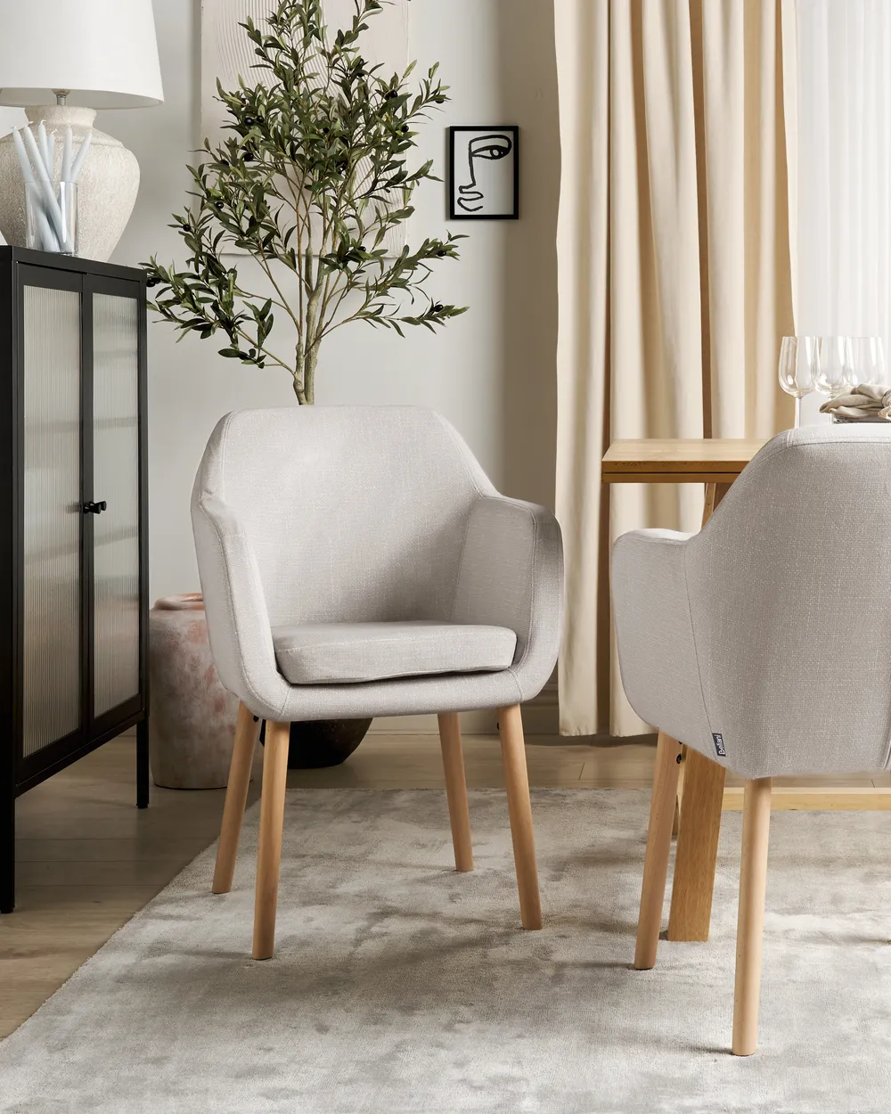 Esszimmerstuhl YORKVILLE II Samtstoff Taupe