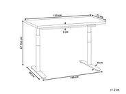 Schreibtisch elektrisch höhenverstellbar DESTINAS 120 cm 72 cm Hellbraun / Weiß_1000403