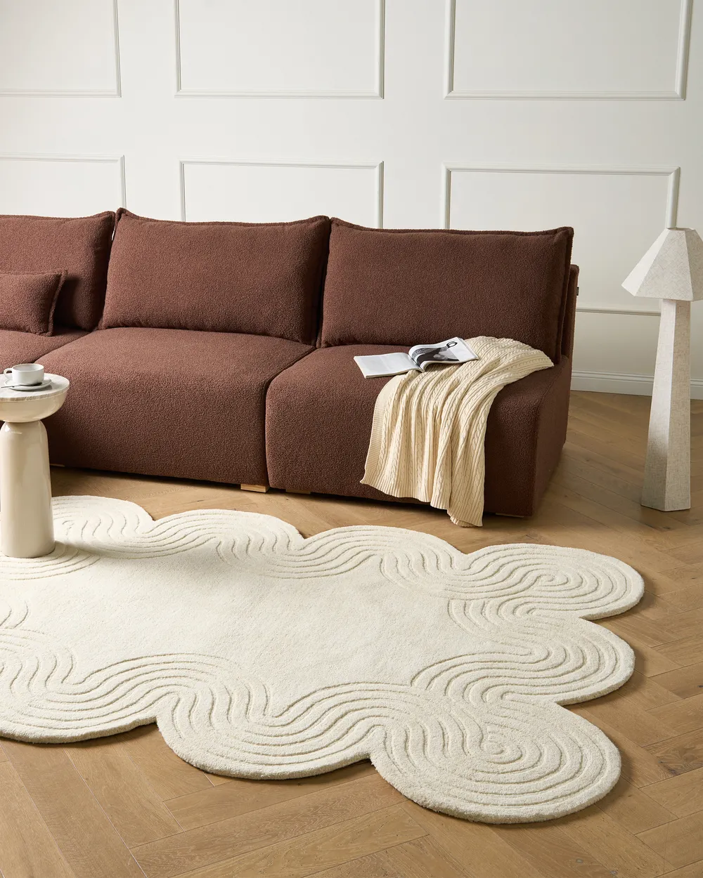 Teppich MALVAN Beige 160 x 230 cm Wolle