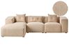 Ecksofa 3-Sitzer DOLVA Cord Beige rechtsseitig