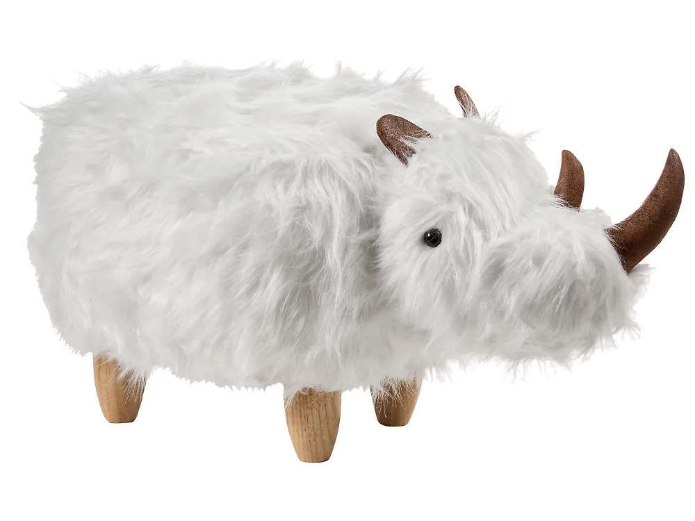 Dierenpoef WOOLLY Neushoorn Nepbont Wit_1188344