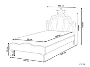 Kids Bed Crown Velvet RUBIAN 90 x 200 cm (EU Single) with LED Lights Violet_1053830