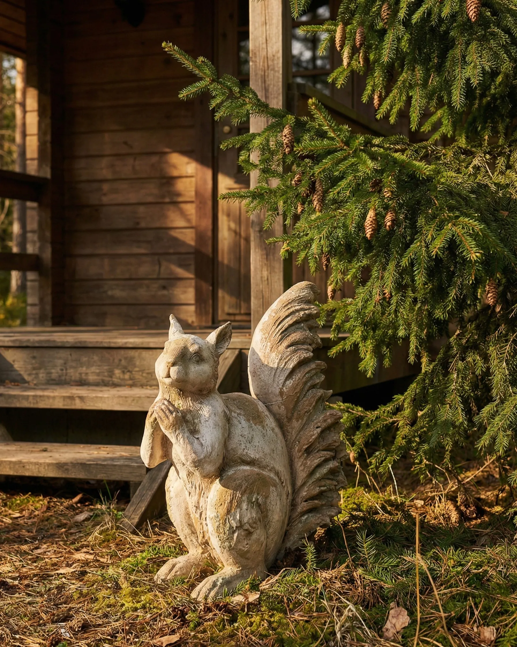 Gartenskulptur TURSI Eichhörnchen Beige_1055029