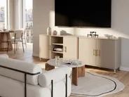 Sideboard mit 2 Türen OMBURA Metall Beige_1082578