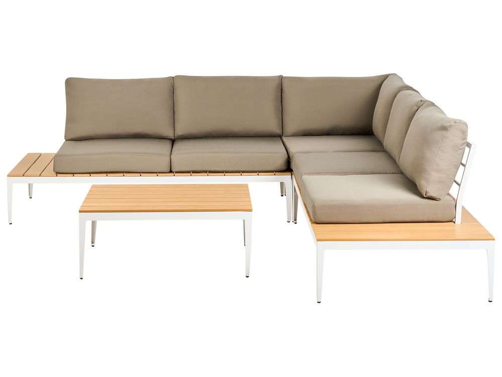 Garden Corner Sofa with Table 5 Seater POSITANO Grey