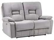 Sofa elektrisch verstellbar 2-Sitzer BERGEN Samtstoff Grau_1080329