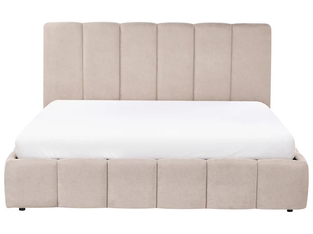 Bett mit Stauraum VAUVERT Stoff Taupe 180 x 200 cm_1093363