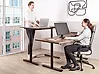 Schreibtisch elektrisch höhenverstellbar DESTINAS 160 cm x 72 cm Braun / Schwarz