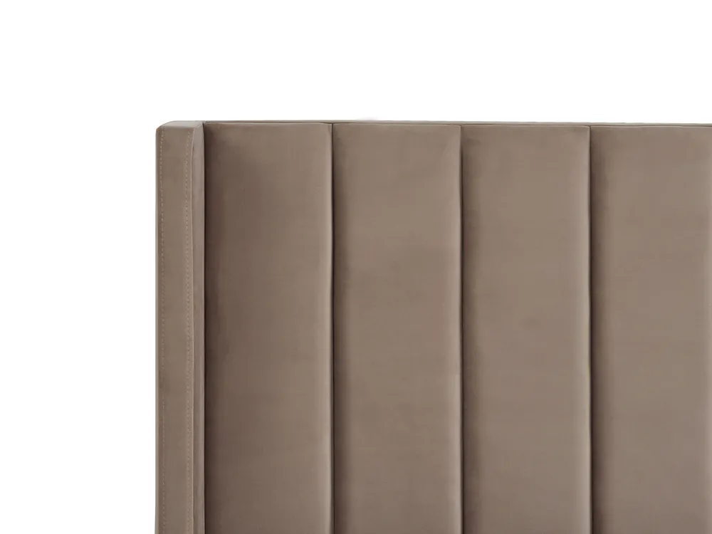 Bett mit Lattenrost Samtstoff VILLETTE 160 x 200 cm Taupe_885603