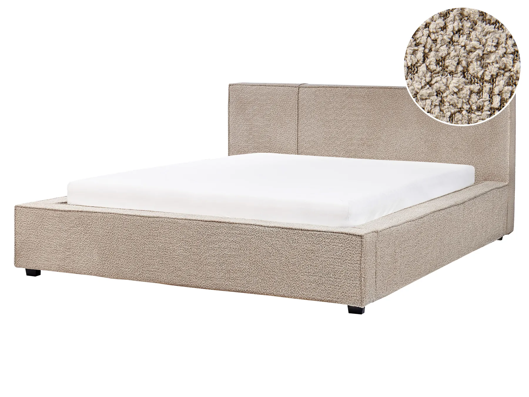 Bed Boucle MIRANDE 160 x 200 cm (EU King Size) Taupe_943345