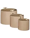 Aufbewahrungskorb 3er Set ARAM Kunstleder Beige