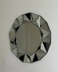 Wandspiegel HABAY 70 cm 70 cm Silber_983475