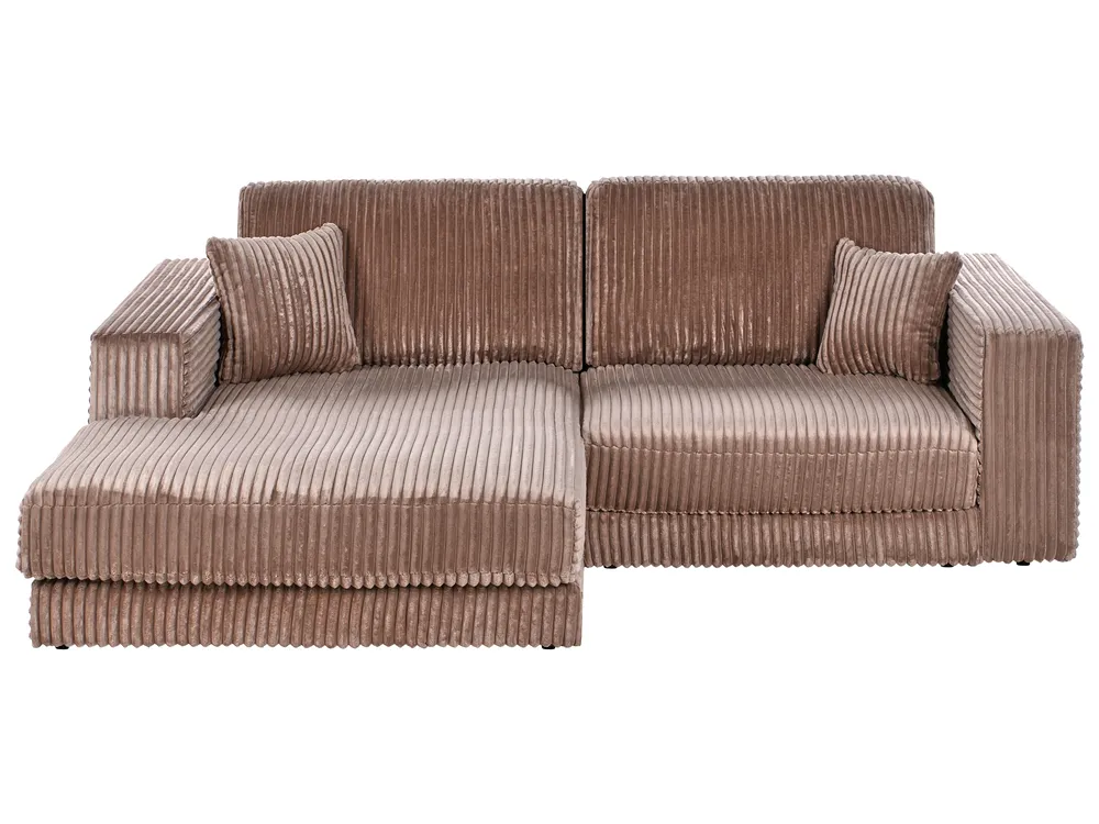 Ecksofa 3-Sitzer LOFOTEN Cord Hellbraun rechtsseitig_970095