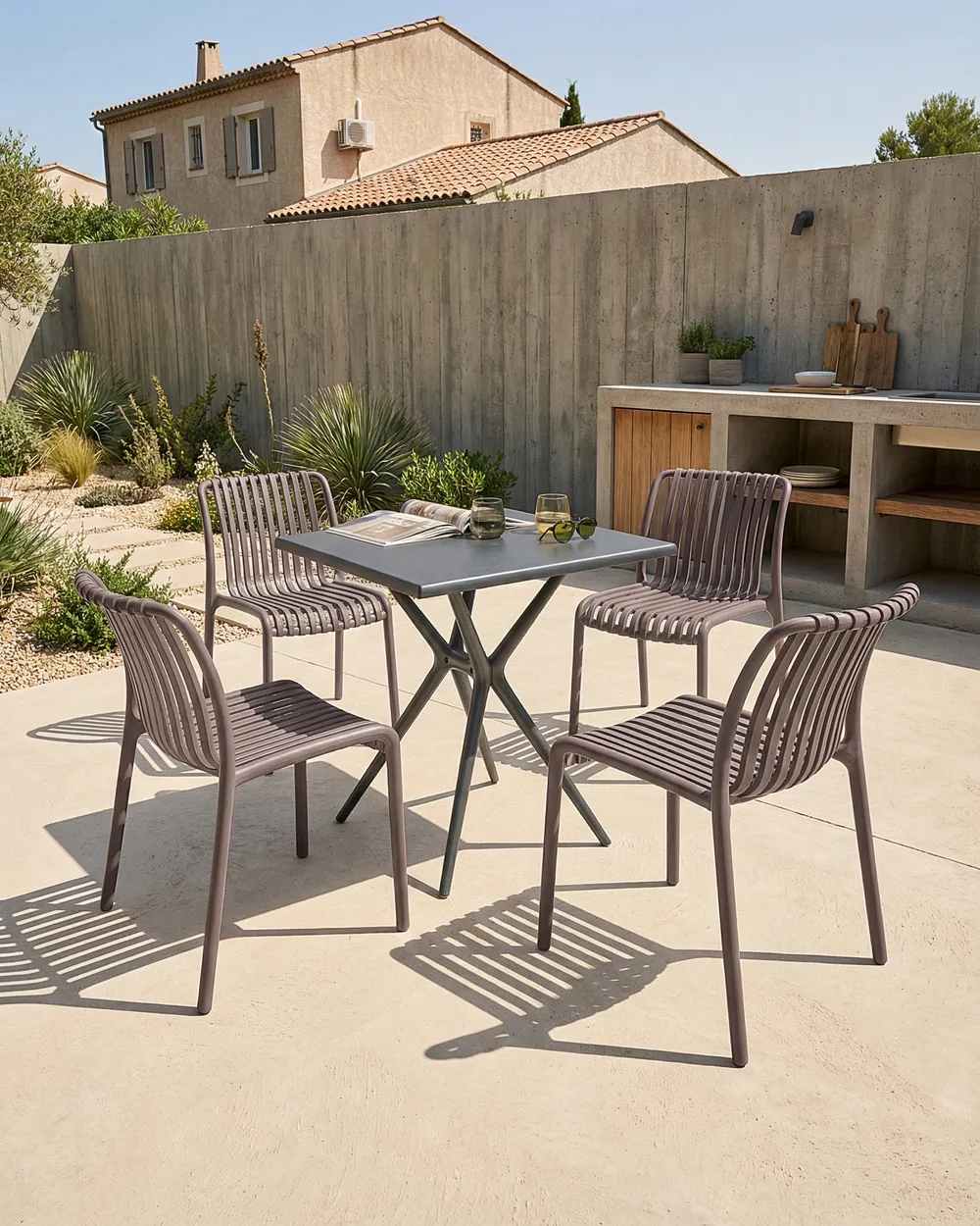 Gartenstuhl 4er Set ARICCIA Braun