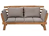 Gartenbank mit Auflage PORTICI 210 cm Eukalyptusholz Hellbraun / Taupe