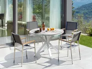 Gartenmöbel Set 4-Sitzer MALETTO/GROSSETO Metall Marmor Optik Grau / Weiß_938260